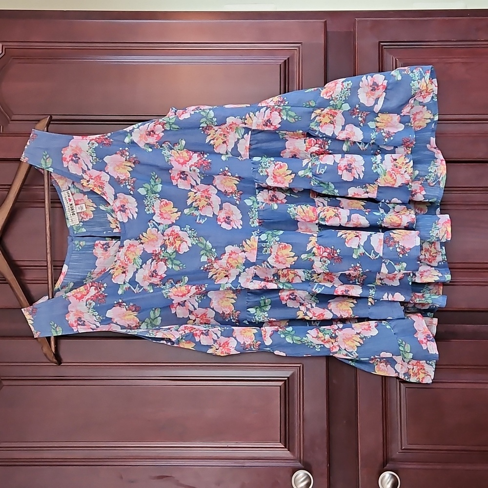 "I'm in love with Derek" brand floral boho top sz 2X